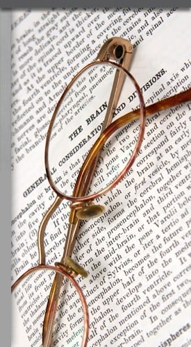 Glasses on a legal document